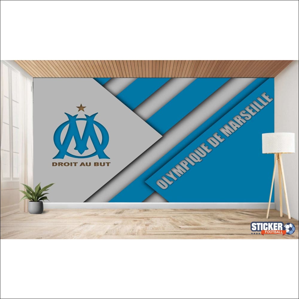 Peinture murale sur le thème de l’Olympique de Marseille.