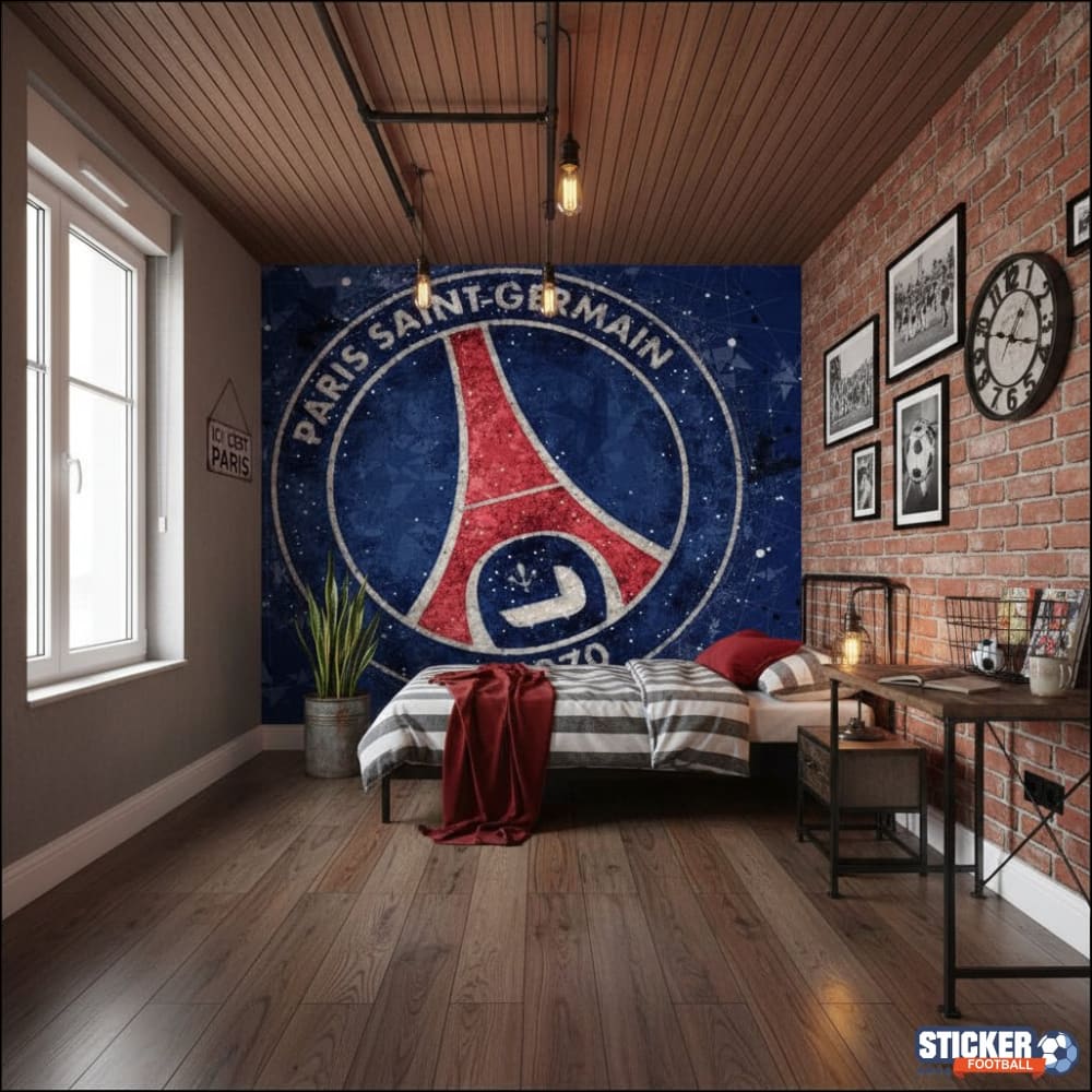 Visualisation Papier peint football Paris Saint Germain sur mesure - Logo PSG
