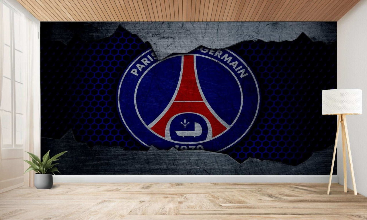 Peinture murale du logo du Paris Saint-Germain.