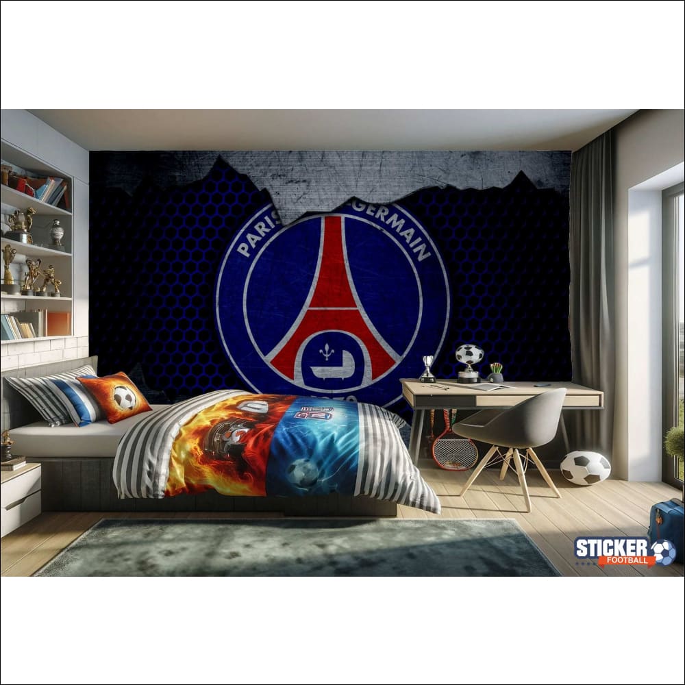 Chambre à coucher sur le thème du Paris Saint-Germain.