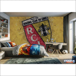 papier peint football RC Lens logo deco - Vignette | stickers foot