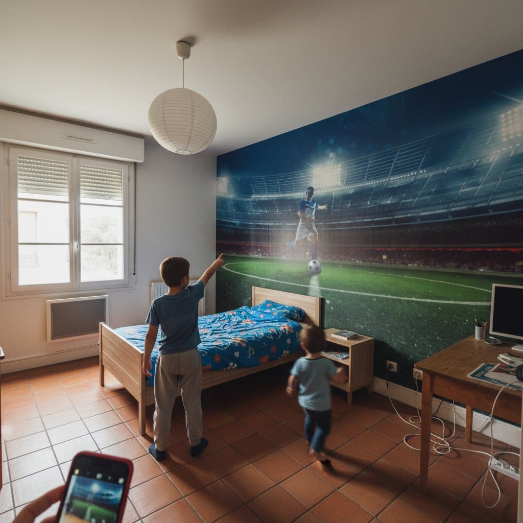 Visualisation papier peint football stade joueur