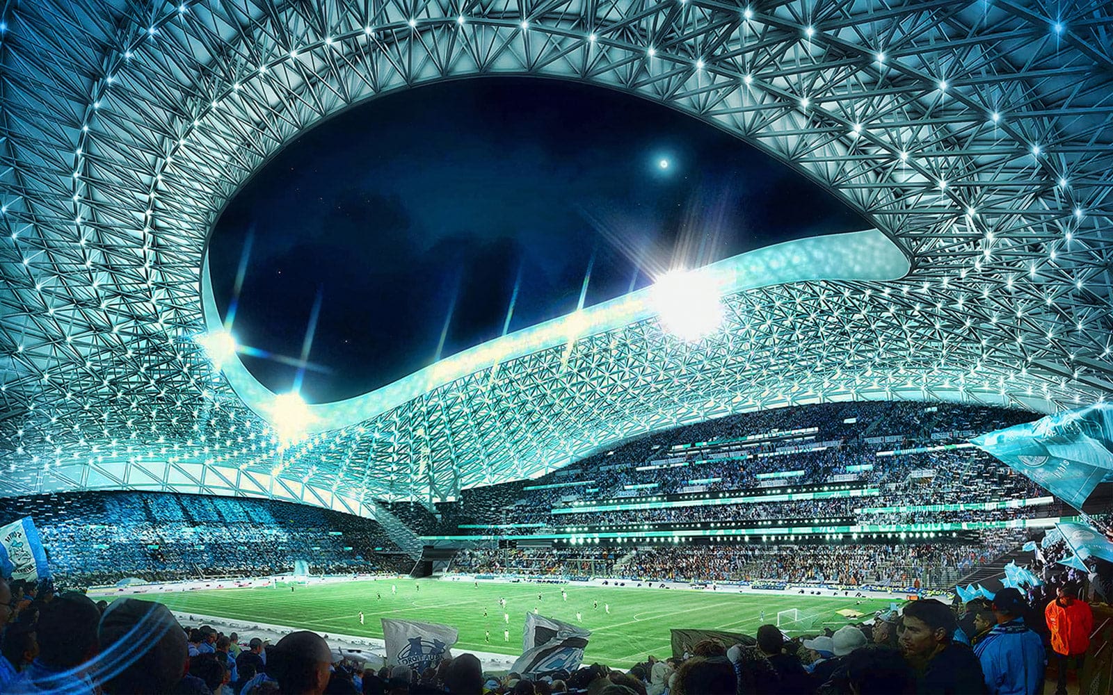 Papier peint football stade Vélodrome