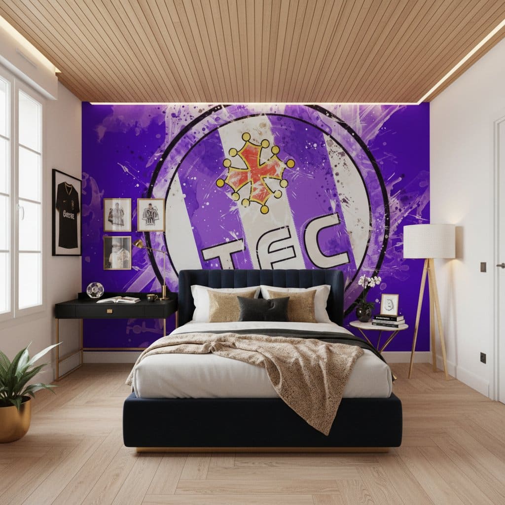 Visualisation papier peint football Toulouse FC peinture