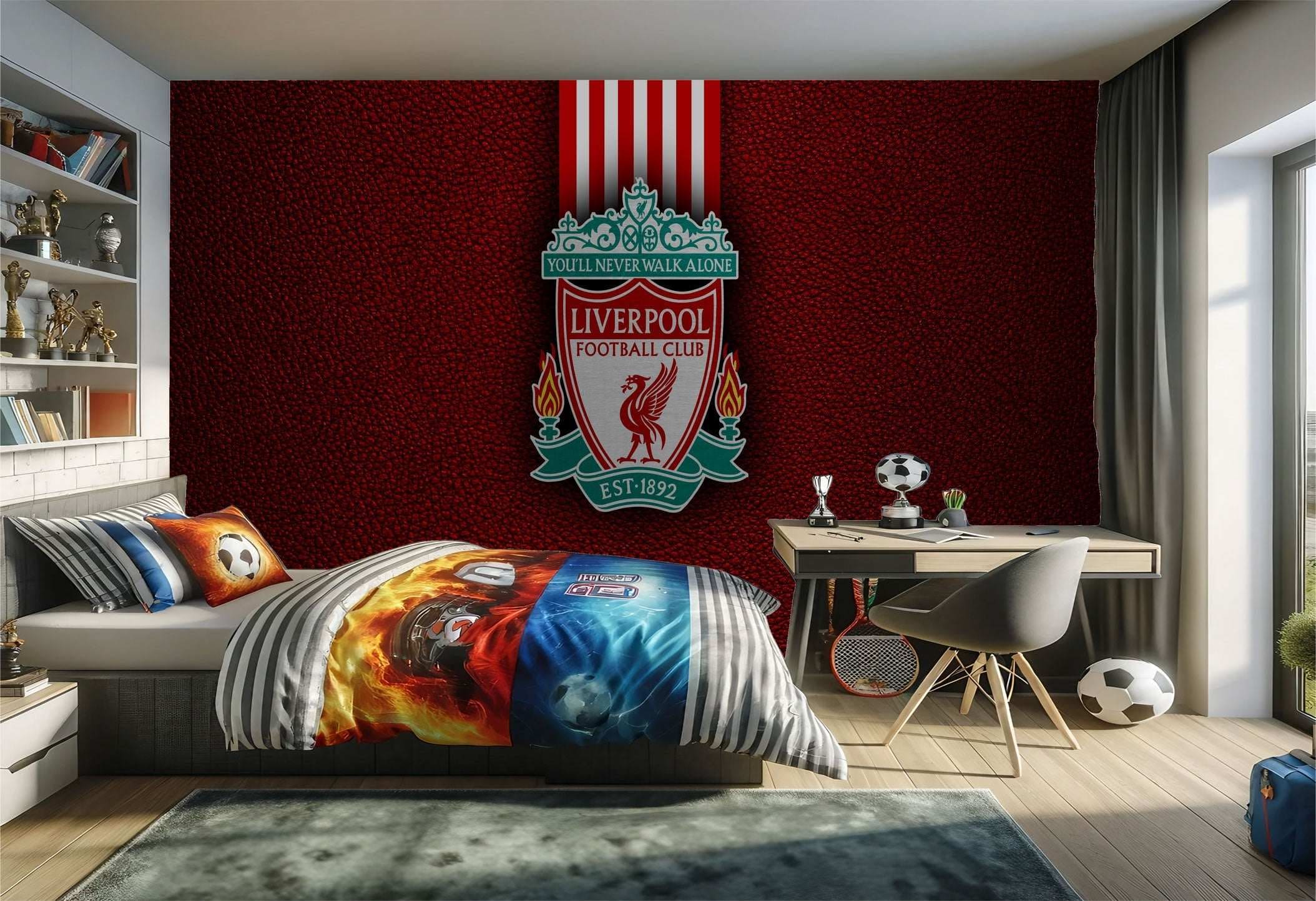 Chambre à coucher sur le thème de Liverpool.