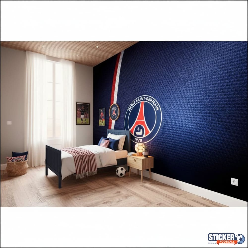 Visualisation Papier Peint PSG - Tapisserie foot chambre PSG | Sticker Foot