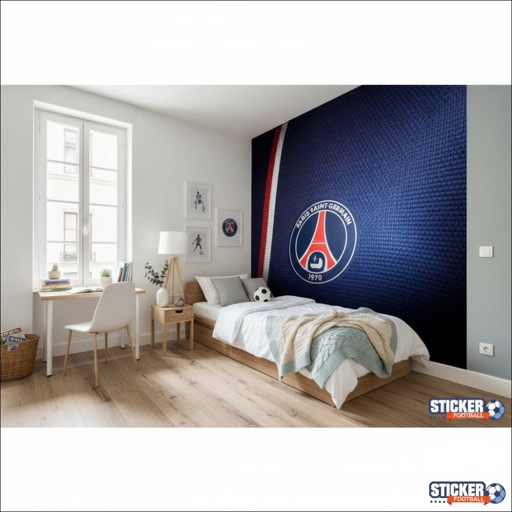 Visualisation Papier Peint PSG - Tapisserie foot chambre PSG | Sticker Foot