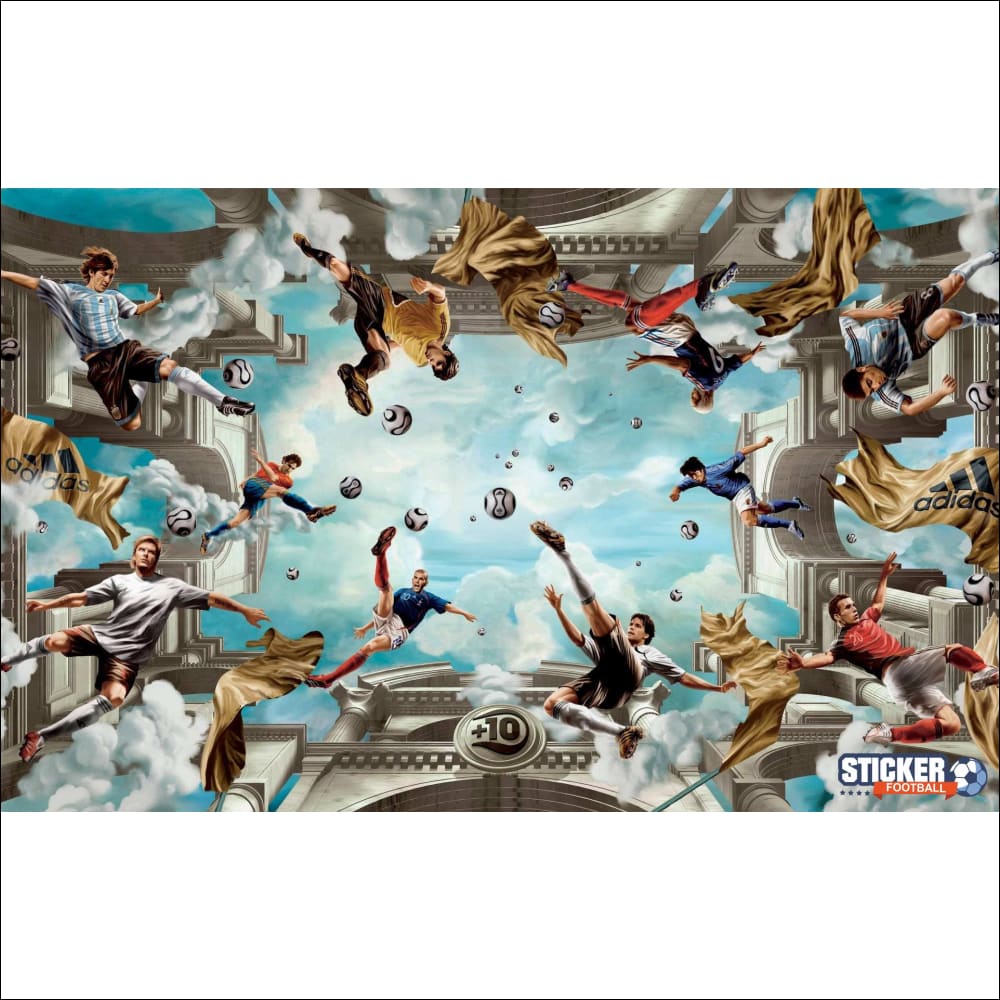 Scène de football surréaliste.