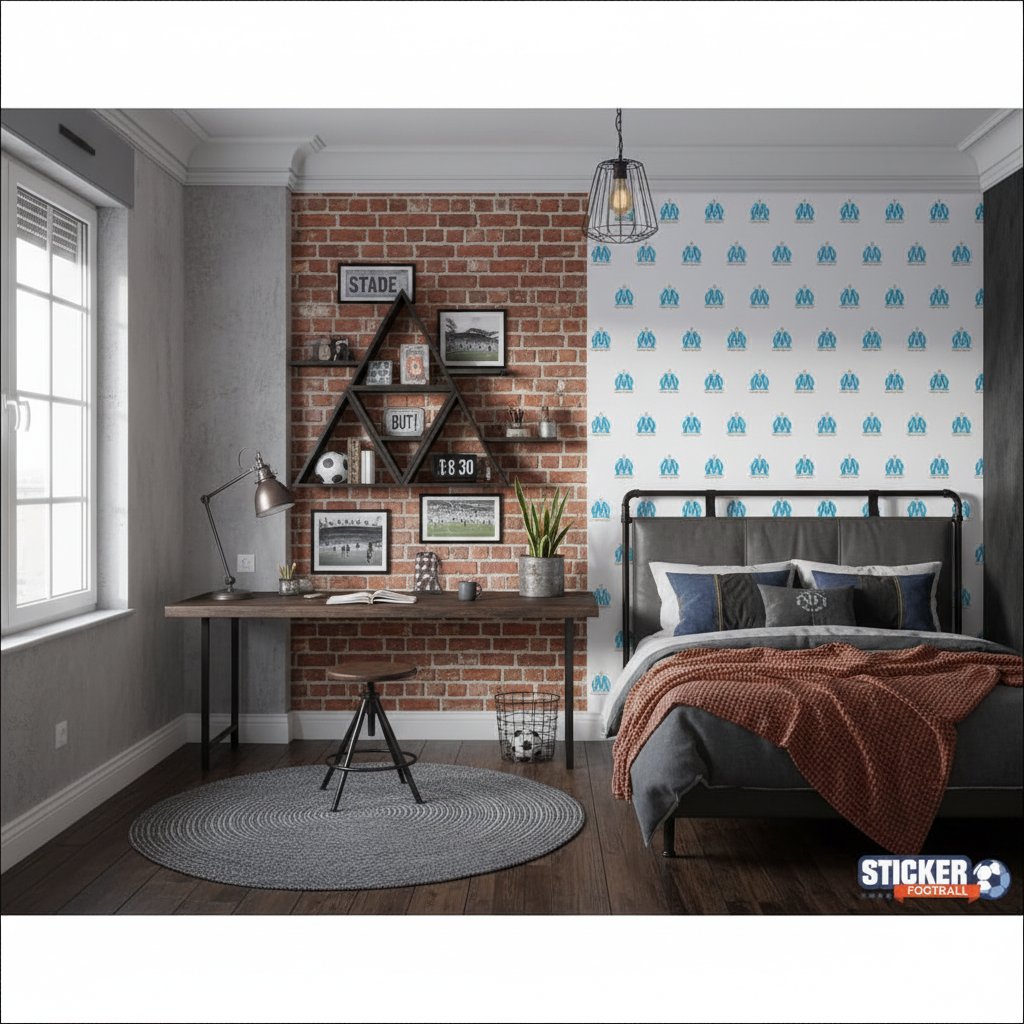 Visualisation Papier peint motif logo OM