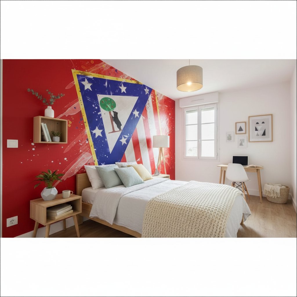 Visualisation papier peint foot Atletico Madrid football deco