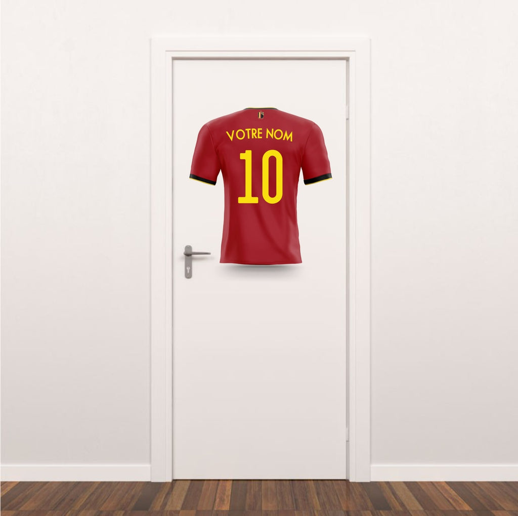 Maillot de football personnalisé en belgique, chemise pour Fan de tournoi  de football, personnalisable avec votre numéro, cadeau de noël