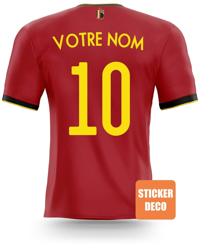 😍 Décoration de sticker maillot de foot personnalisé Belgique