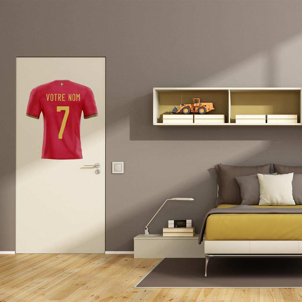 Sticker maillot foot cadeau pour enfant Portugal Déco sticker foot - 2022 PORTUGAL Personnalisé
