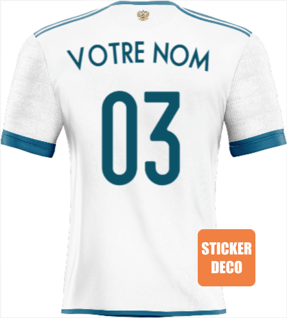 😍 Sticker Russie maillot foot 2019 pour supporters - sticker