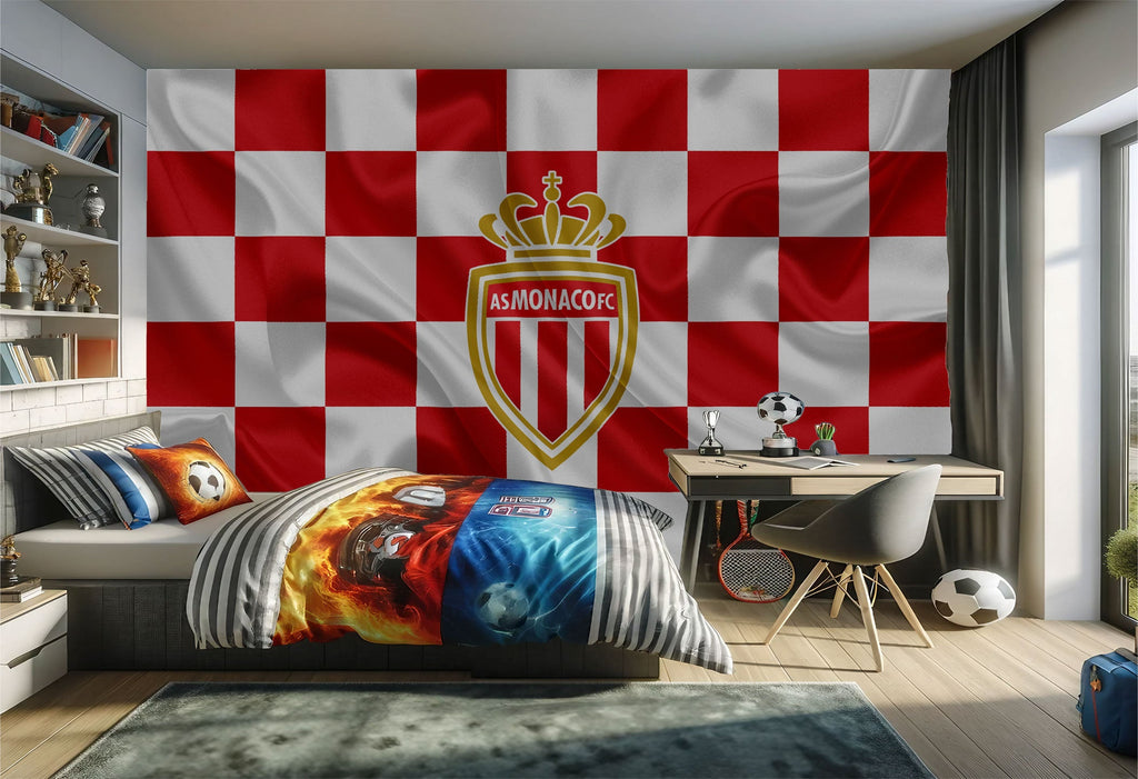 papier peint foot AS Monaco logo effet