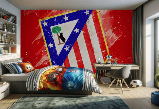 papier peint foot Atletico Madrid football deco