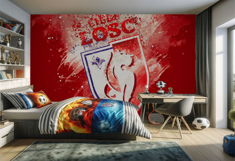 papier peint Lille LOSC decoration chambre – Décorez avec Passion