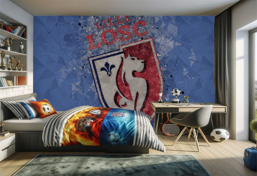 papier peint foot Lille logo football decoration