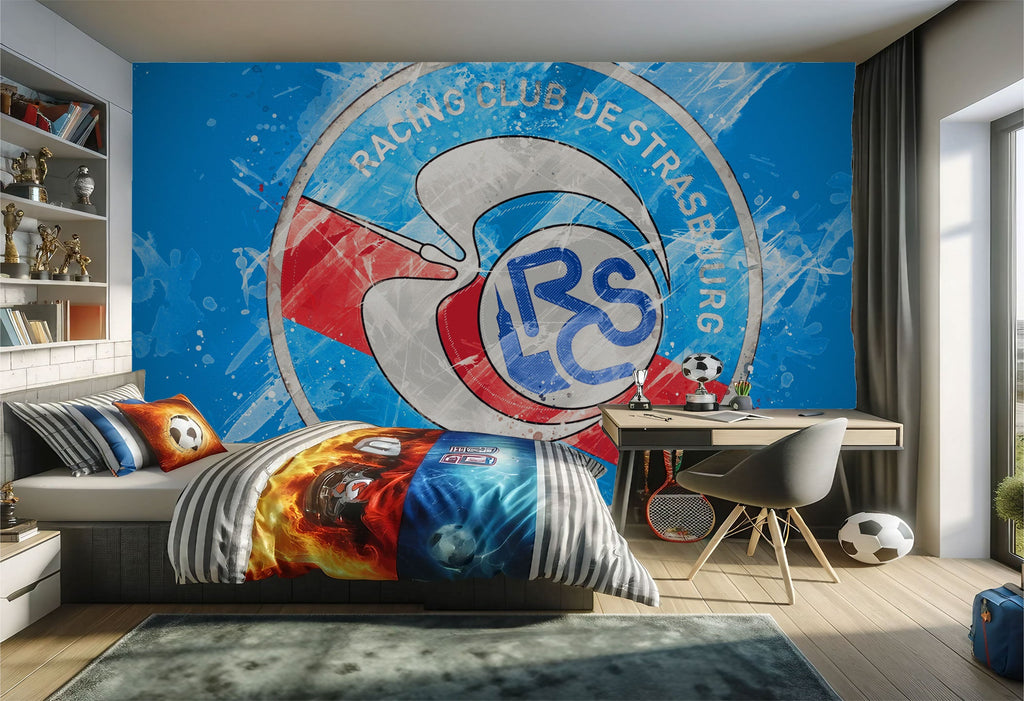 papier peint football RC Strasbourg decoration