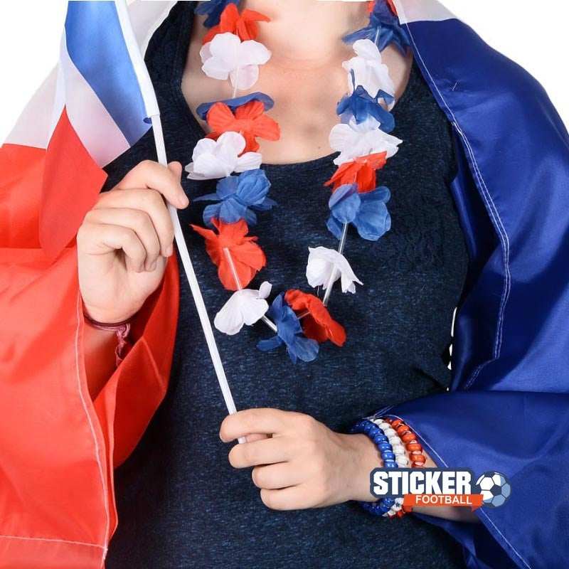 Collier de fleur tricolore pour goodies foot