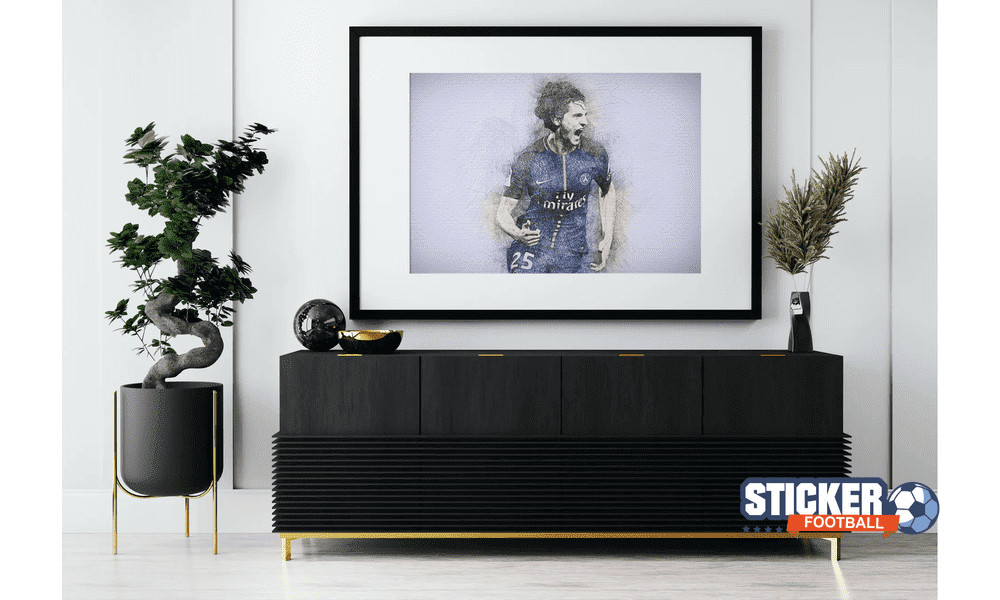 Tableau football art Adrien Rabiot psg