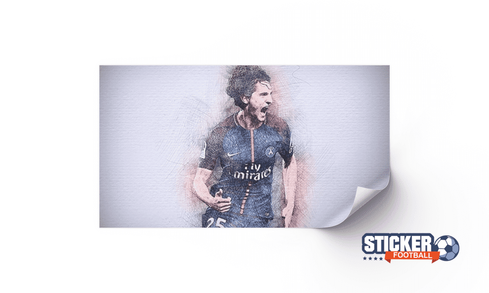 Tableau football art Adrien Rabiot psg