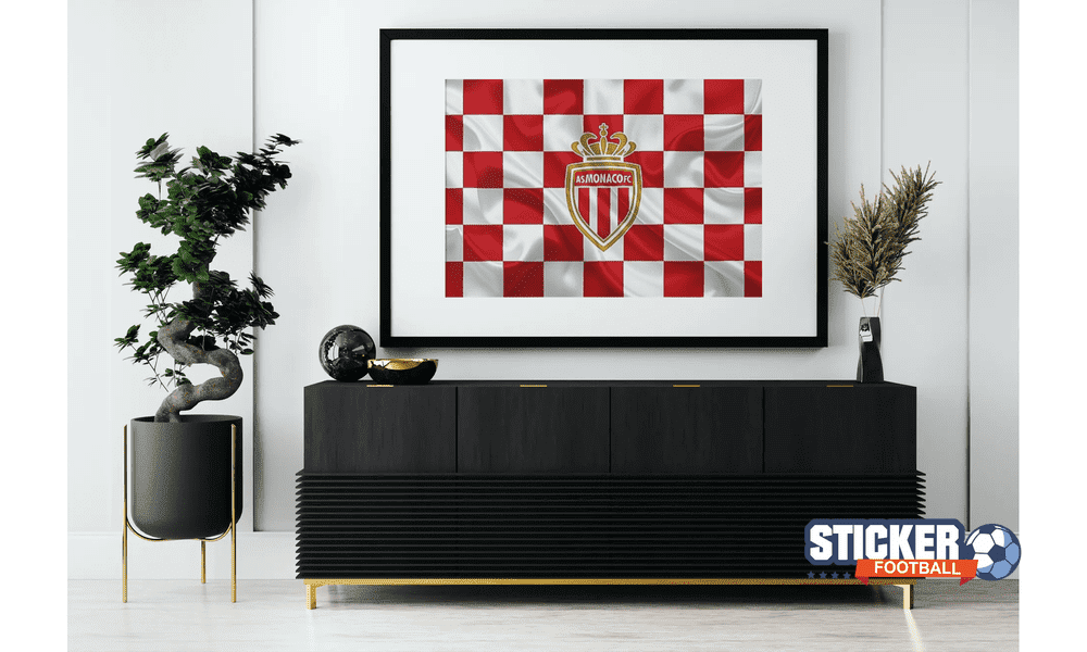 Decoration foot du logo AS Monaco effet drapeau