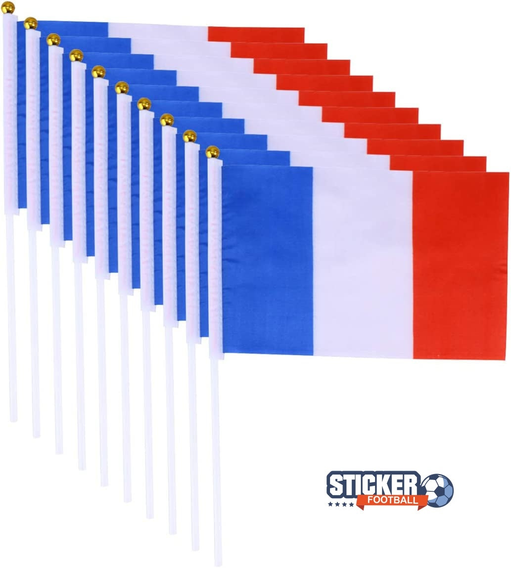 Pack de 10 - Drapeau France football 15X21 cm