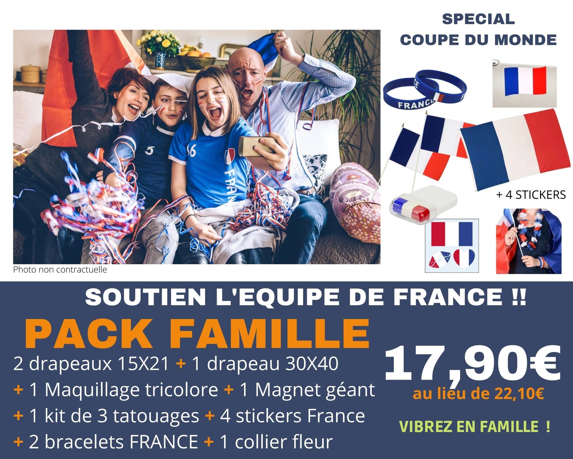 Pack Famille Accessoires et goodies de foot des bleus