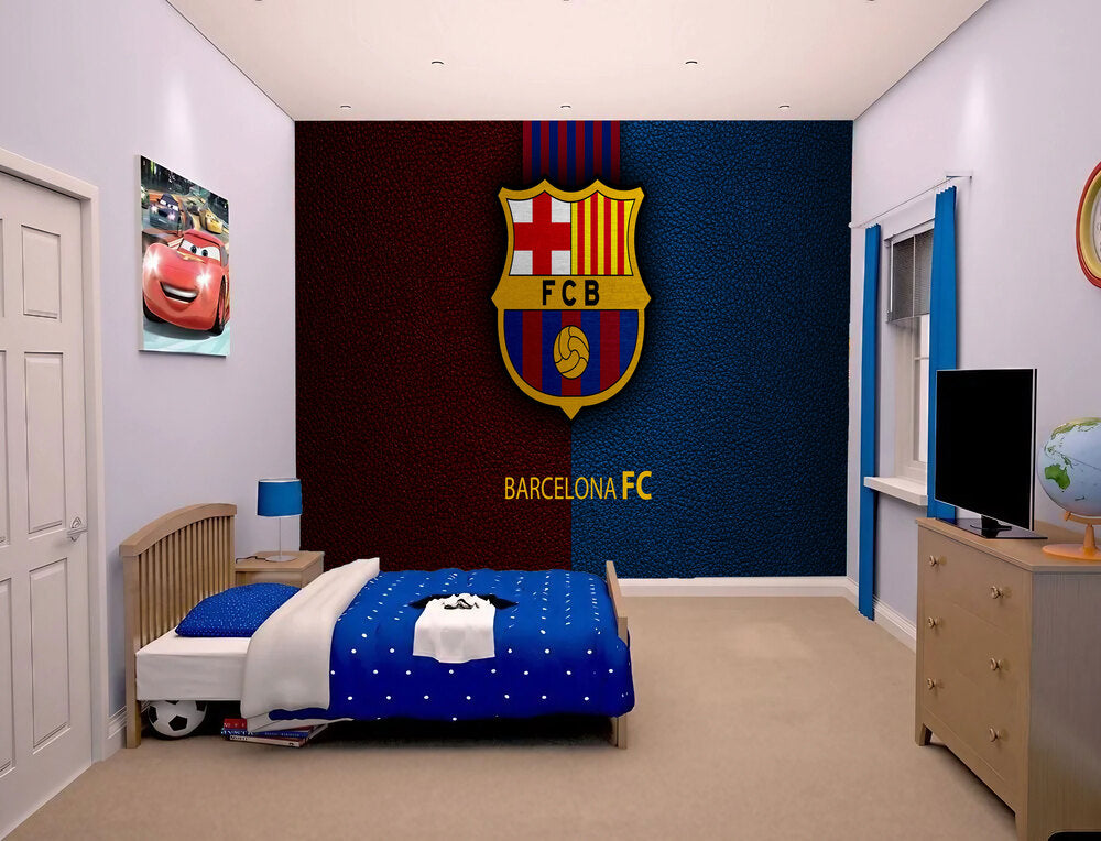 Papier peint Barcelone - logo FC BARCELONE deco Barca