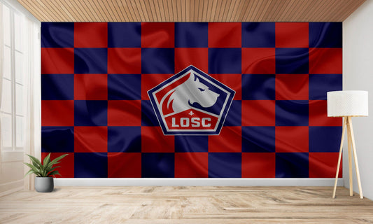 papier peint football Lille LOSC  LOGO drapeau