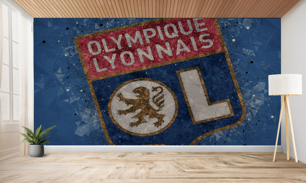 papier peint football Olympique Lyon  decoration