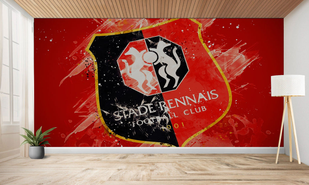 papier peint football Stade Rennais decoration