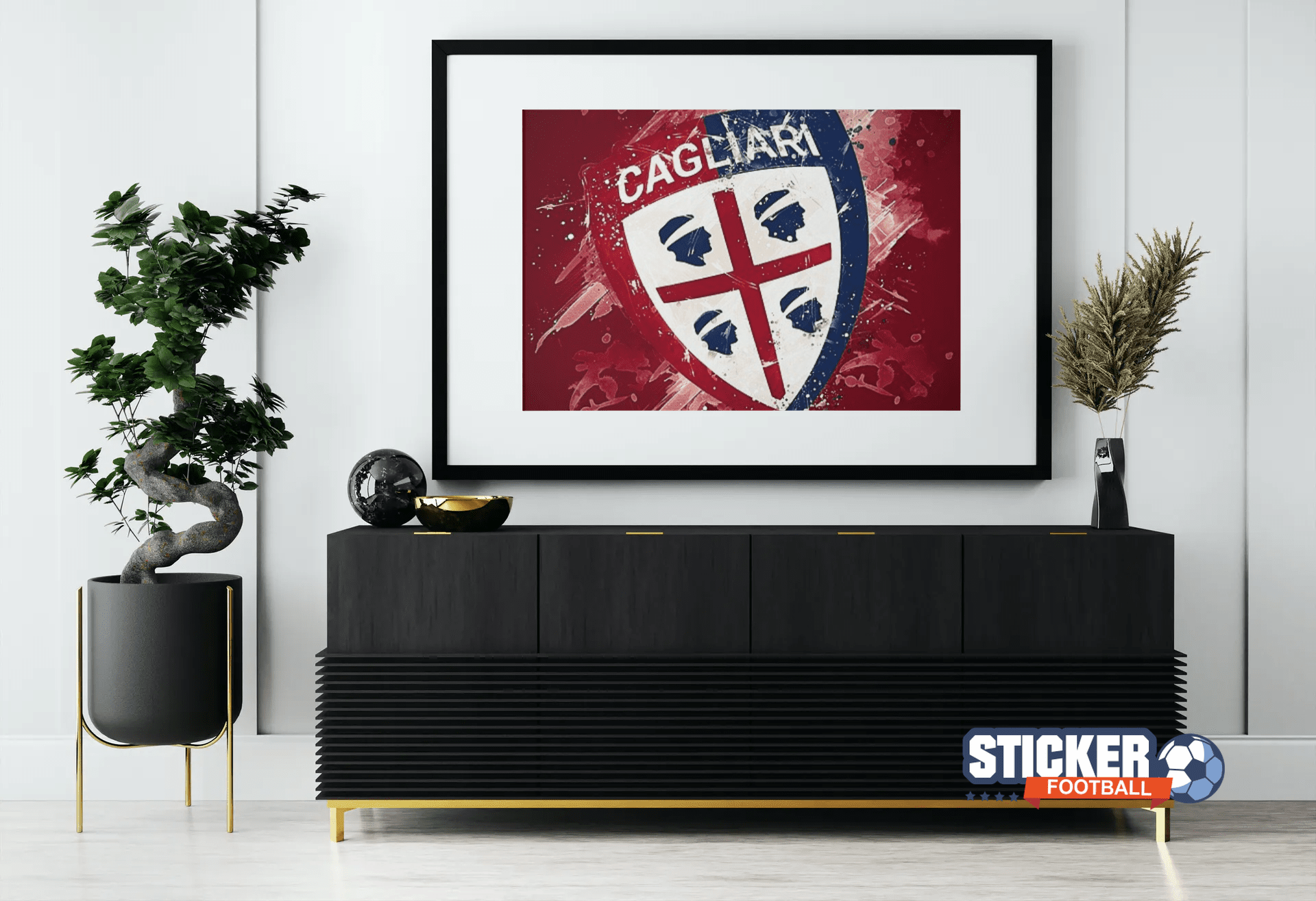 Tableau Déco foot du logo Cagliari